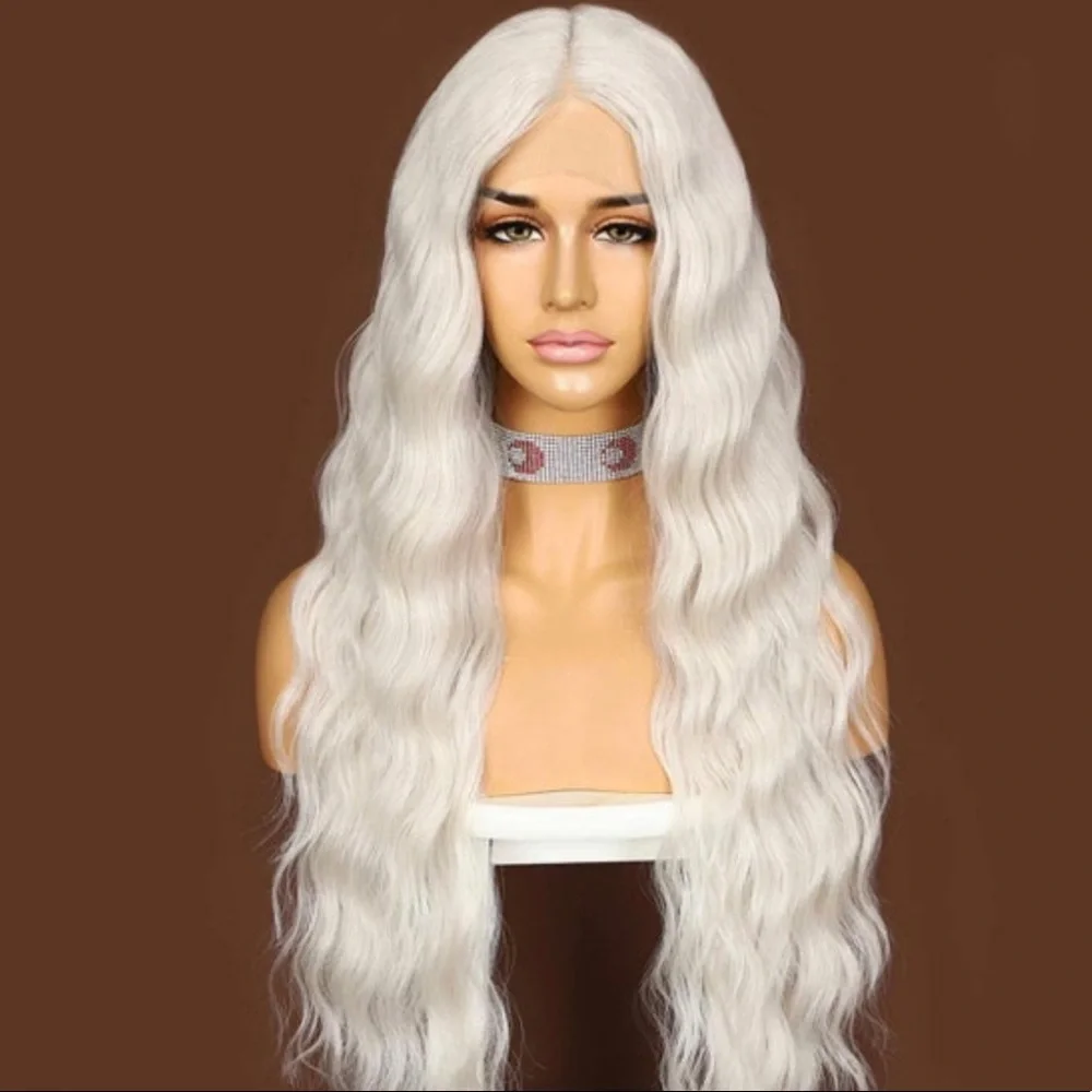 ASNI 22”  WHITE BLONDE WAVY  Lace Front Wig *NEW*